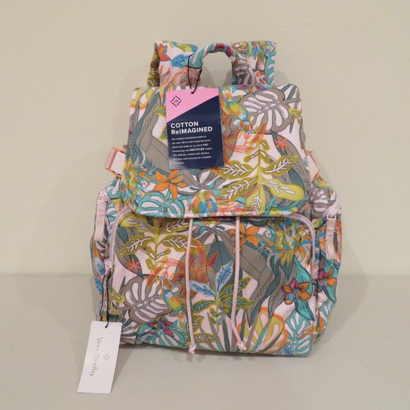 Women Backpack Cotton Roomy Lightweight Rain Forest Canopy Pastel Vera Bradley - Picture 1 of 16